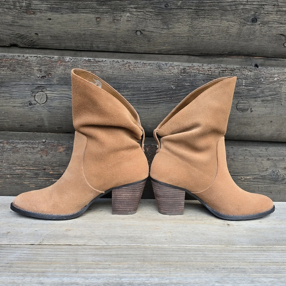 Nine West Frassie Western Boho, Suede Block Heel, Comfort Bootie 8.5M - Picture 9 of 12